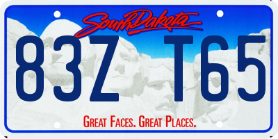 SD license plate 83ZT65