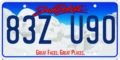 SD license plate 83ZU90