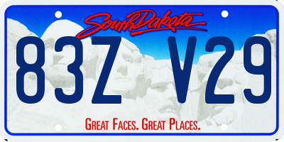 SD license plate 83ZV29