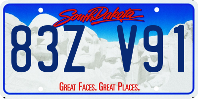 SD license plate 83ZV91