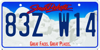 SD license plate 83ZW14