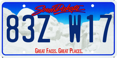 SD license plate 83ZW17