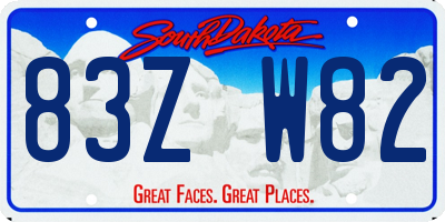 SD license plate 83ZW82
