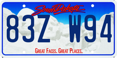 SD license plate 83ZW94