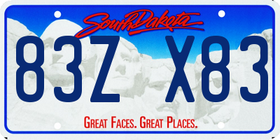 SD license plate 83ZX83