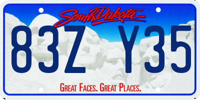 SD license plate 83ZY35