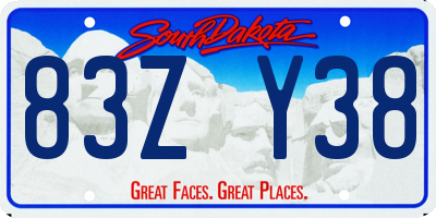 SD license plate 83ZY38