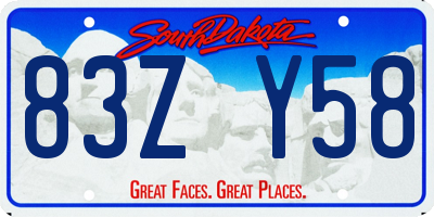 SD license plate 83ZY58