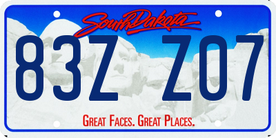 SD license plate 83ZZ07