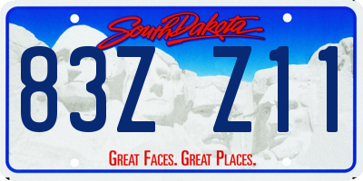 SD license plate 83ZZ11