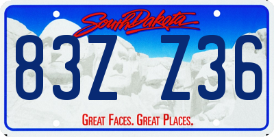 SD license plate 83ZZ36