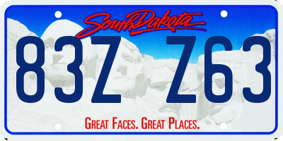 SD license plate 83ZZ63