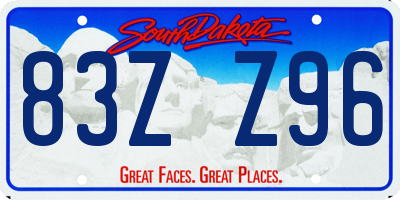 SD license plate 83ZZ96