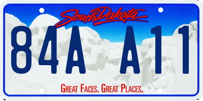 SD license plate 84AA11