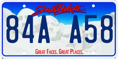 SD license plate 84AA58