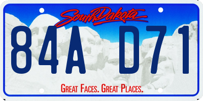 SD license plate 84AD71