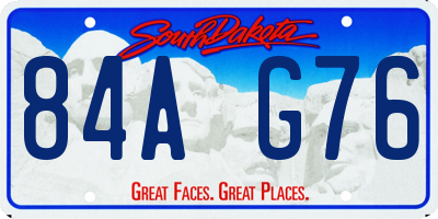 SD license plate 84AG76