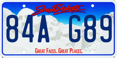 SD license plate 84AG89