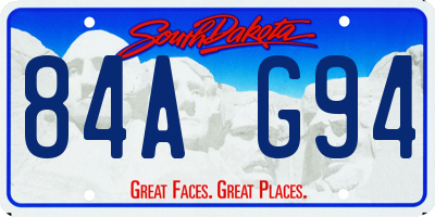 SD license plate 84AG94