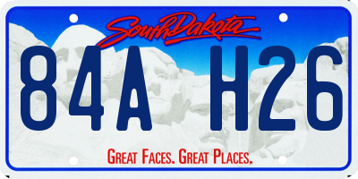 SD license plate 84AH26