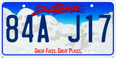 SD license plate 84AJ17