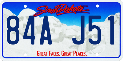SD license plate 84AJ51