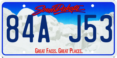SD license plate 84AJ53