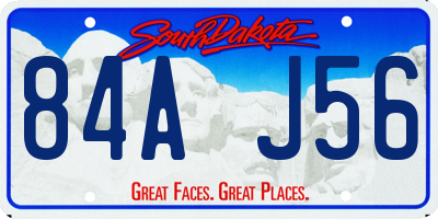 SD license plate 84AJ56