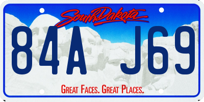 SD license plate 84AJ69