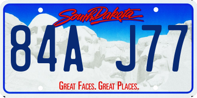 SD license plate 84AJ77