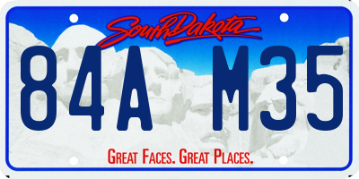 SD license plate 84AM35