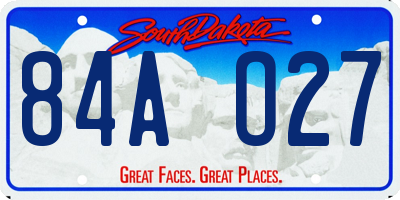 SD license plate 84AO27
