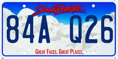 SD license plate 84AQ26