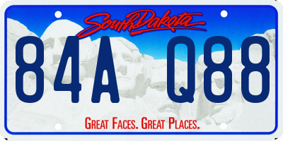 SD license plate 84AQ88
