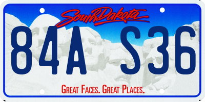 SD license plate 84AS36