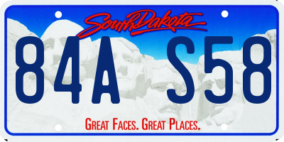 SD license plate 84AS58