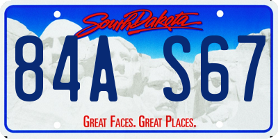 SD license plate 84AS67