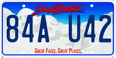 SD license plate 84AU42