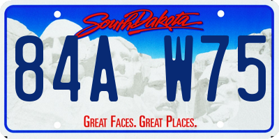 SD license plate 84AW75
