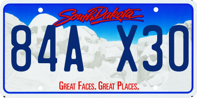 SD license plate 84AX30