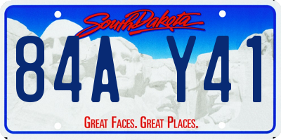 SD license plate 84AY41
