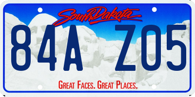 SD license plate 84AZ05