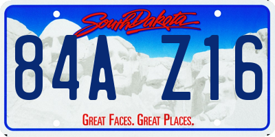 SD license plate 84AZ16