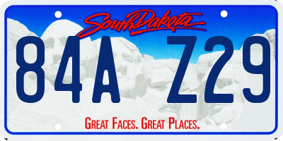 SD license plate 84AZ29