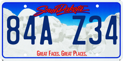 SD license plate 84AZ34