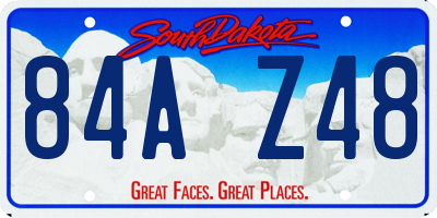 SD license plate 84AZ48