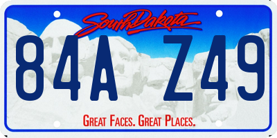 SD license plate 84AZ49