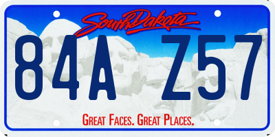 SD license plate 84AZ57