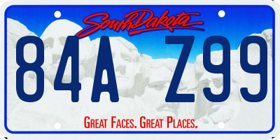 SD license plate 84AZ99
