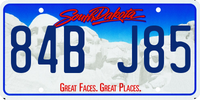 SD license plate 84BJ85